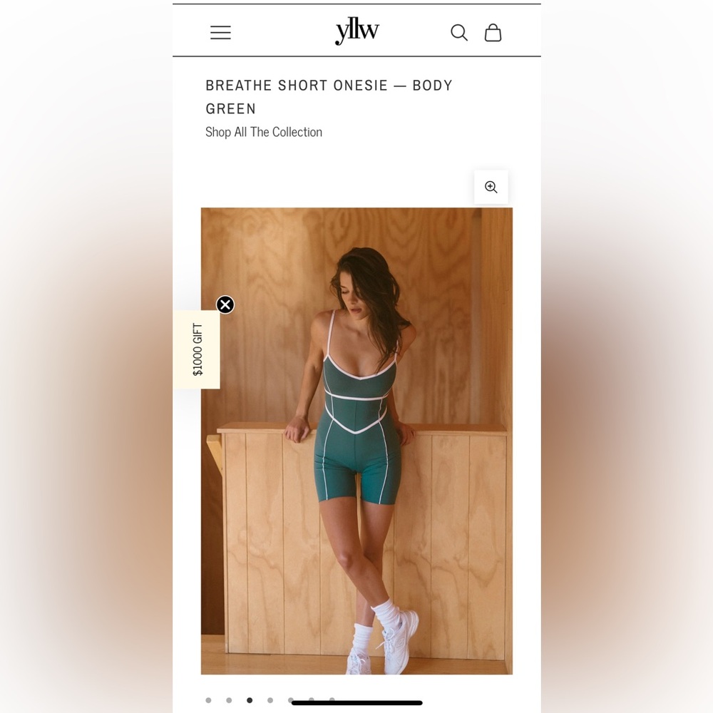 workout onesie yllw the label in green